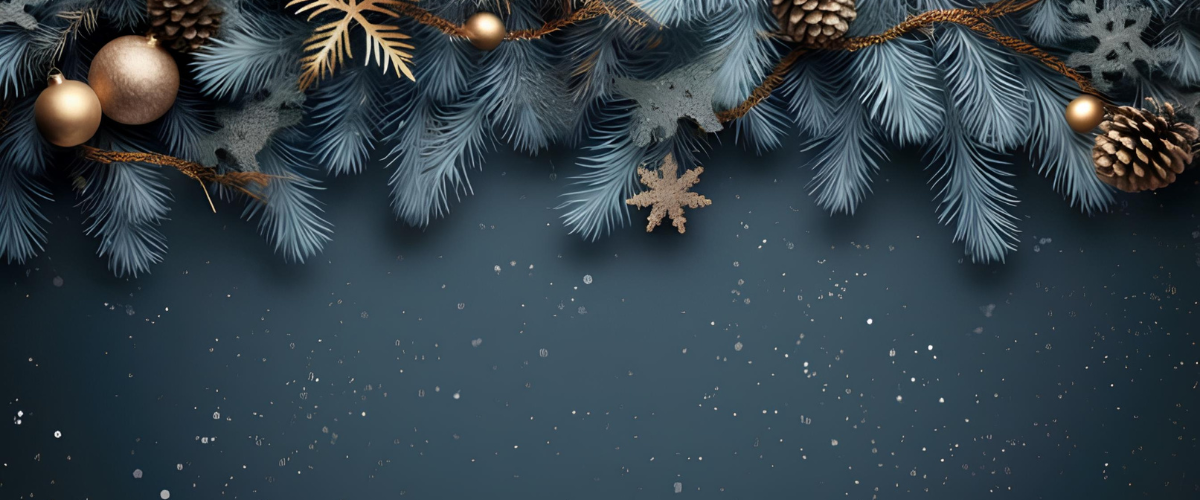 ai generated christmas background spruce branch snowflakes frame space text photo | WebJET CMS Article Header Image